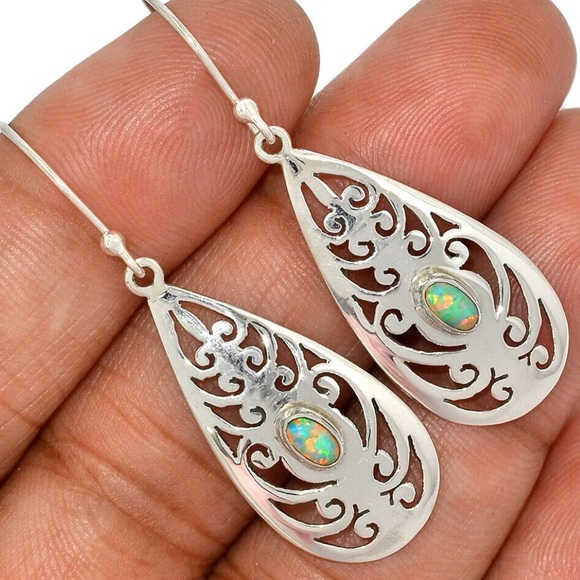 Earth Art hand crafted artisan Jewelry - Handmade sterling silver gemstone earrings